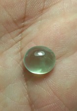 NATURAL PREHNITE  CT 4.66  GREEN COLOR TRASPARENT/TRASLUCENT OVAL CABOCHON CUT