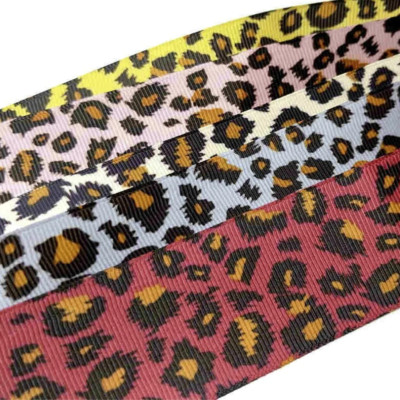 38mm 5 Yards Leopard Ribbons DIY Sewing Hair Ribbon Grosrain Sewing