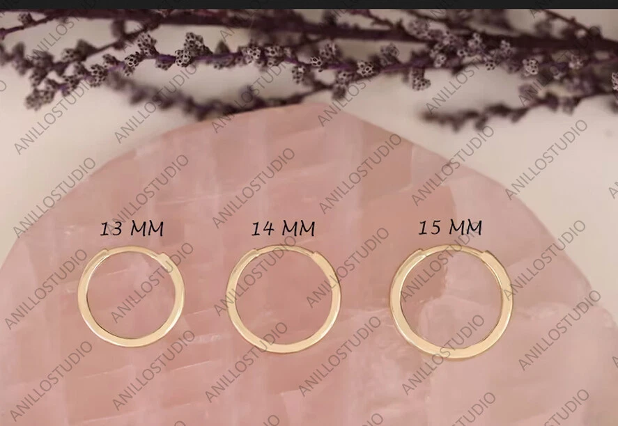 Natural Diamond 14k Yellow Gold Hoop Engagement Earrings - Image 3 of 4