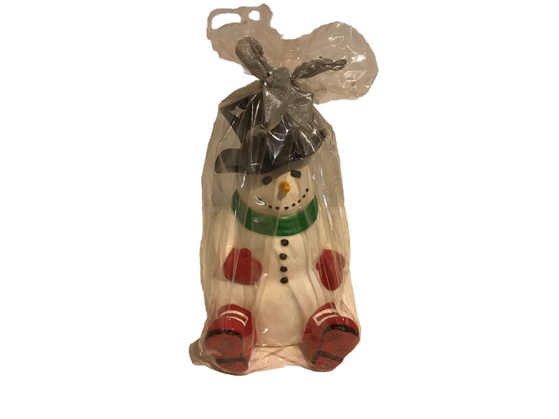 VINTAGE SNOWMAN CANDLE 9in X 5in
