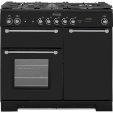 Image of Rangemaster KCH100DFFBL/C Kitchener 100cm Dual Fuel Range Cooker 5 Burners