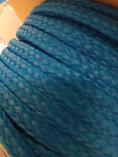 6 mm x 470 ft.Hollow Braid Polyethylene Rope. Blue .Made in USA.