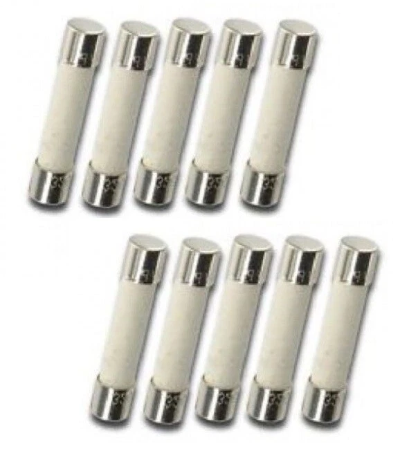 ELECTROSMART Pack of 10 F8A 8 Amp Fast / Quick Blow Ceramic Fuse - Size 20mm x 5mm 250v