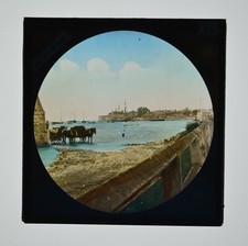 Magic Lantern Slide Photo Coloured Isle Of Wight Yarmouth From The Bridge