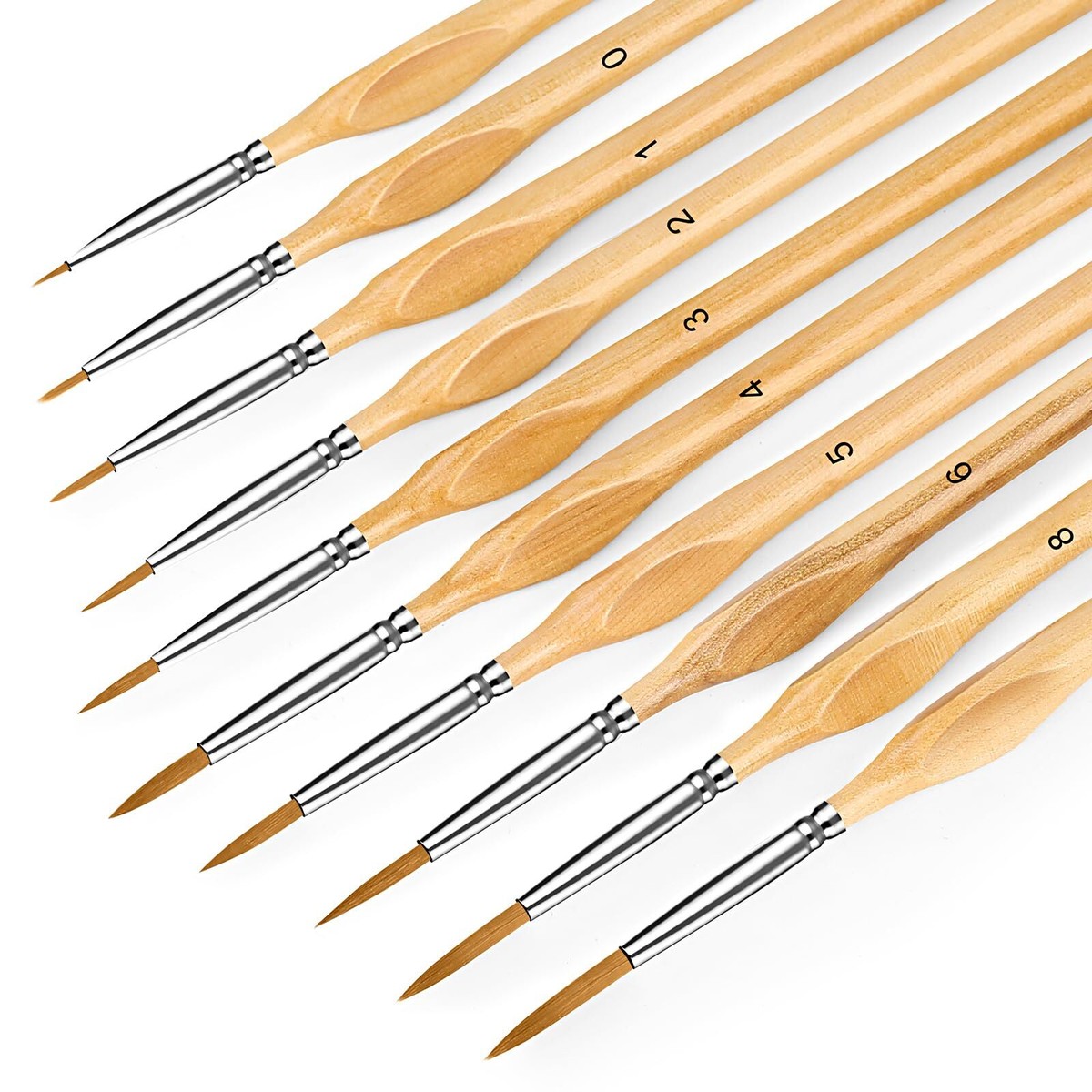 Set De 30 Pinceaux à Pointe Fine – 3 Tailles #0 #00 #000 – Pour Détails Miniatures, Figurines Et Nail Art