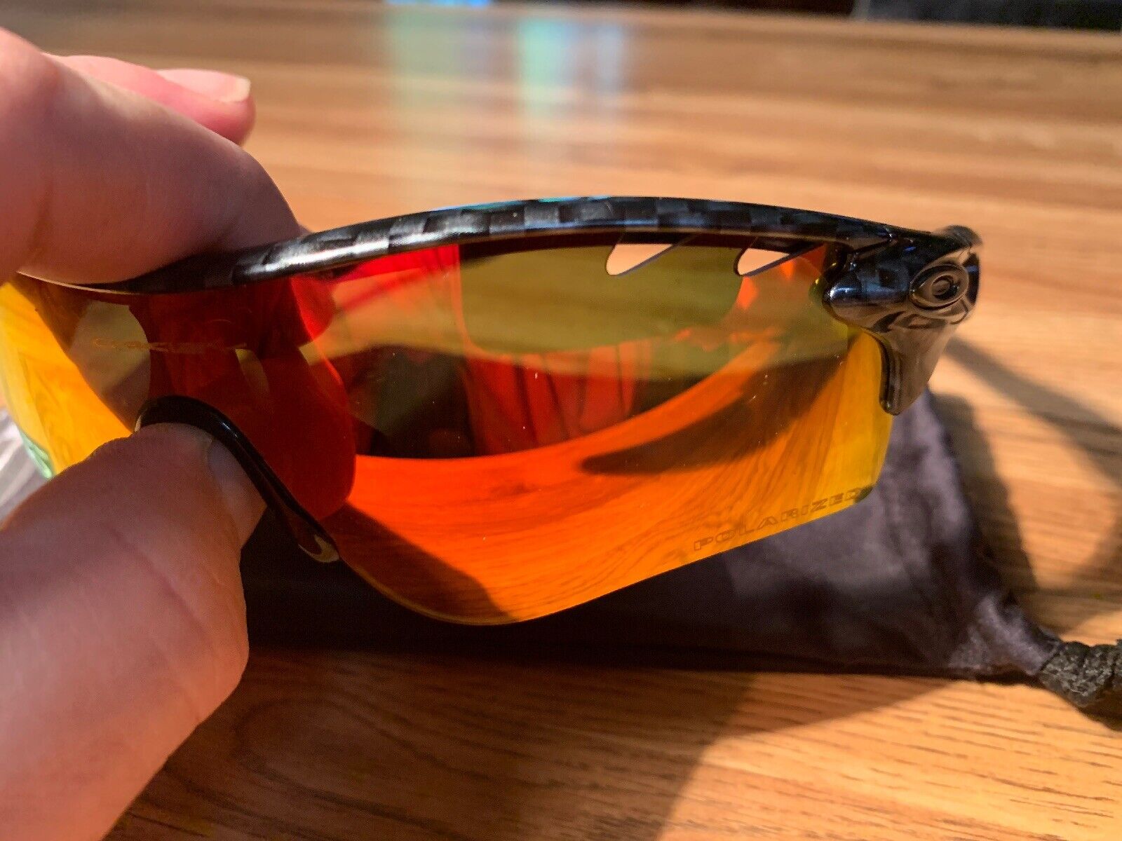 LO Anti-seawater Fire Red Polarized Lens for-Oakley Radar Path Vented