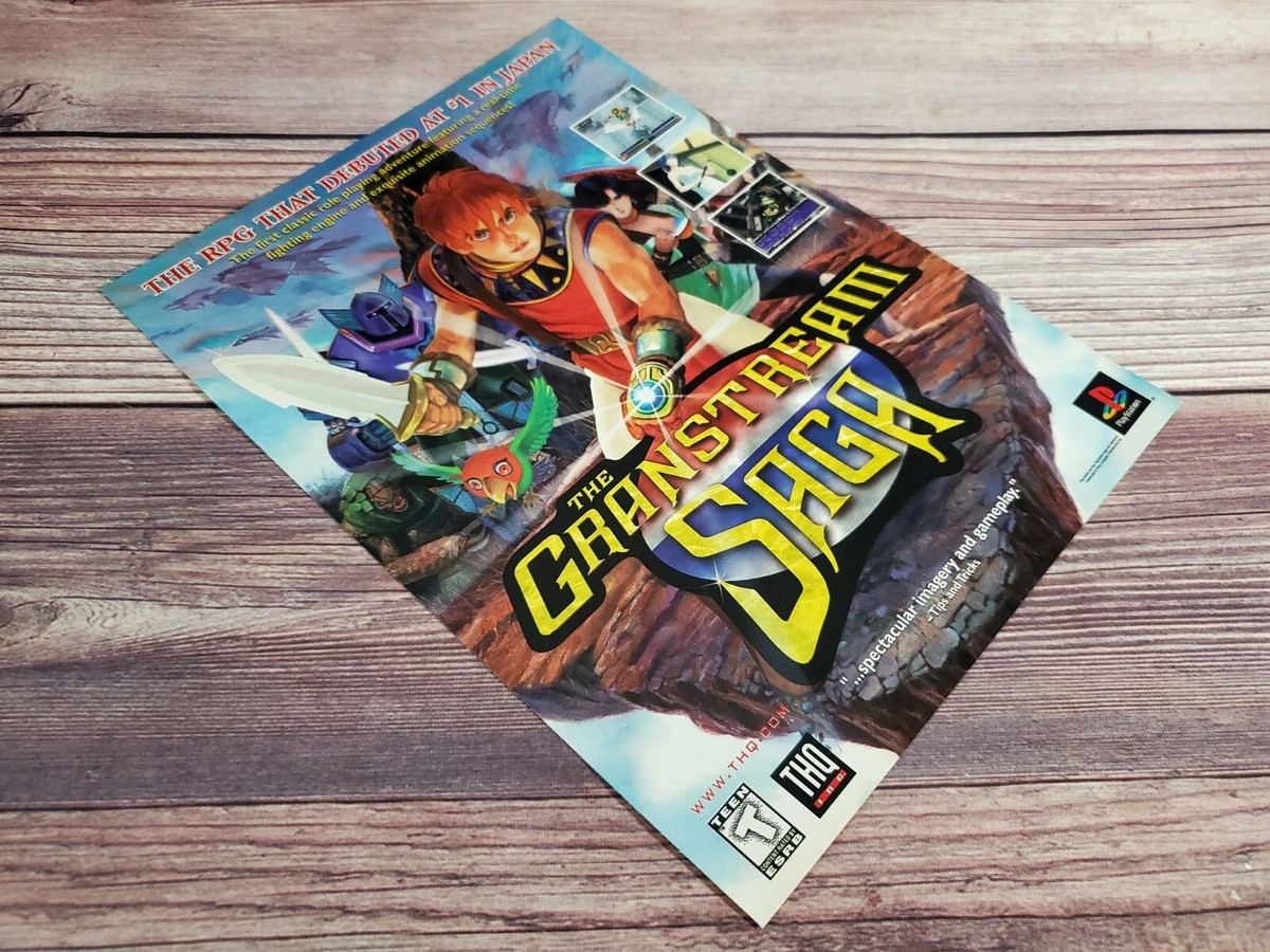 The Granstream Saga Playstation 1 PS1 PSX 1998 Game Promo Ad Art