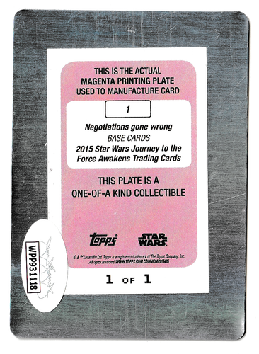 EWAN MCGREGOR AUTO JSA TOPPS STAR WARS PRINTING PLATE SIGNED OBI WAN KENOBI 1/1 - Picture 2 of 2