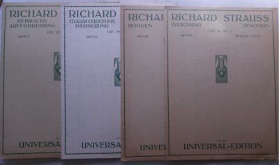 4 x Notenhäfre: Richard Strauss, Zueignung, Op. 10, No.1Universal Edition UE 542