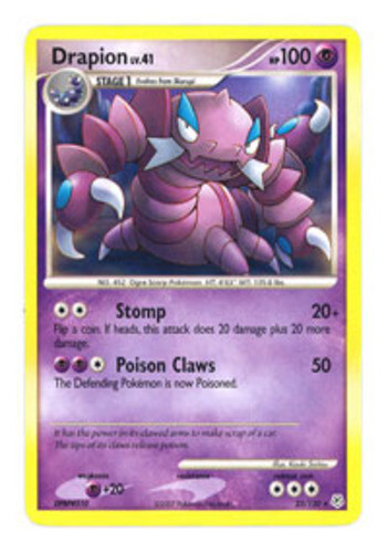 1x Drapion - 23/130 - Rare Heavily Played Pokemon Diamond & Pearl Base Set