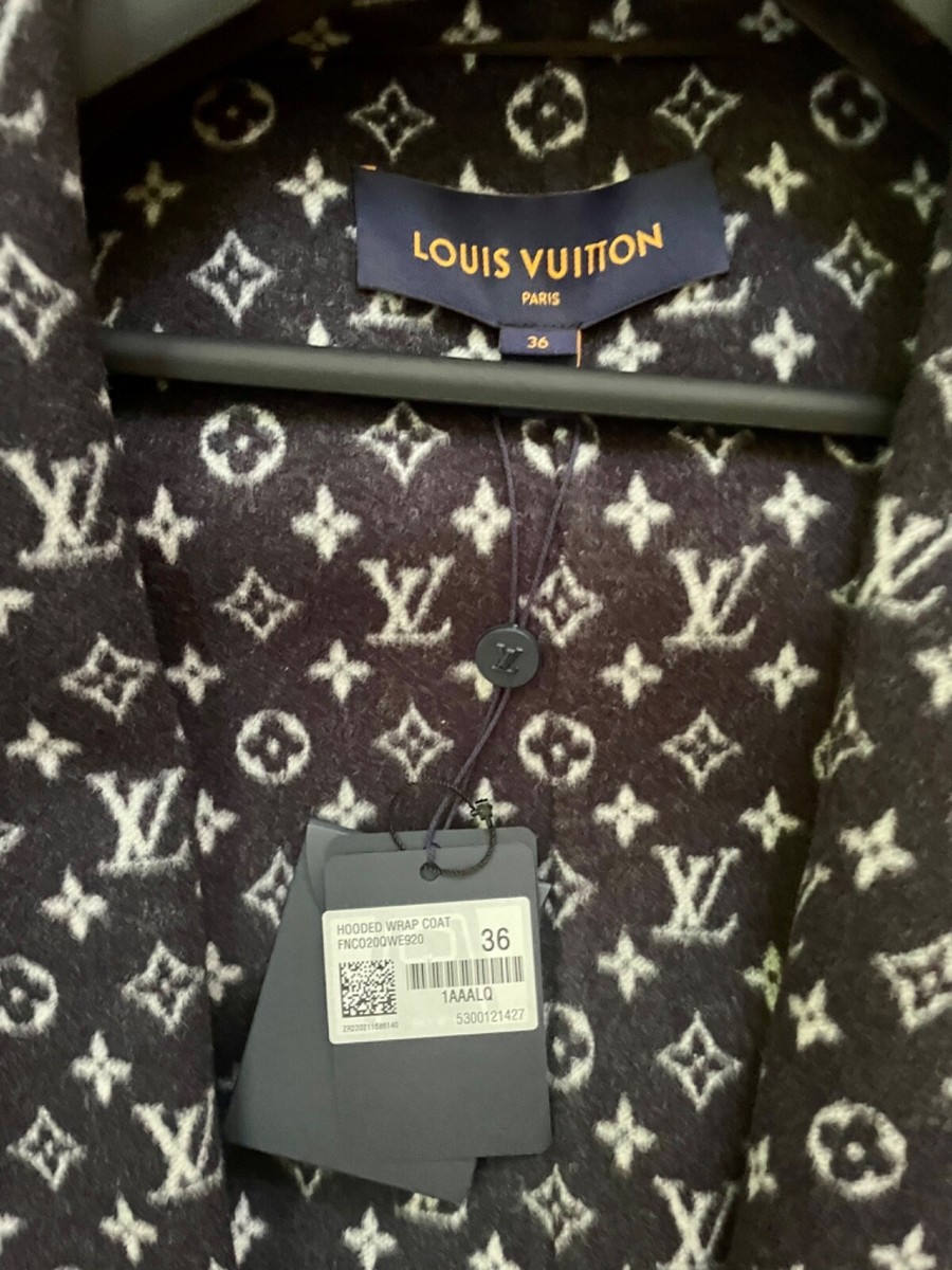 Louis Vuitton SIGNATURE DOUBLE FACE HOODED WRAP COAT | eBay