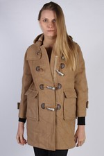 L'elephant Rouge Duffle Coat Jacket Wool Womens 90's Vintage Beige Size M -c976