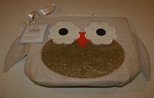 Mochila Nikiani Bella Gold Glitter Owl húmeda y seca nueva con etiqueta
