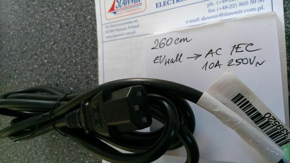 EU style IEC320 C13 lenght 260cm 10A 250Vac power cable  - Image 2 of 4