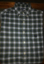 Mens Chaps Ralph Lauren Long Sleeve Plaid Button Front Shirt Size Small - EUC
