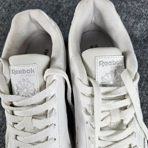 Reebok Classic Women 9.5 White Leather Gum Ortholite Comfort Retro Sneakers - Picture 8 of 13