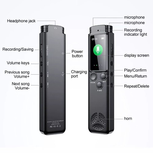 Digital Diktiergerät Mini Tragbar Aufnahmegerät Audio Sound Voice Recorder 64GB - Bild 11 von 12