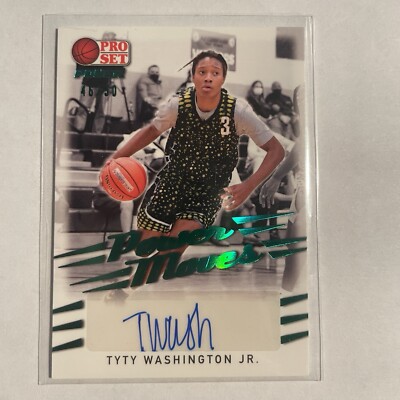 2021-22 Leaf Power Pro Set TYTY WASHINGTON JR. Green AUTO Autograph RC /50