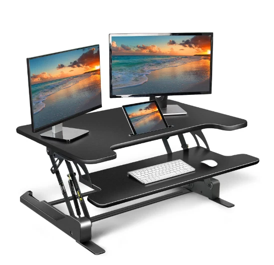 36-Inch Height Adjustable Standing Desk Converter Sit to Stand Riser  Workstation