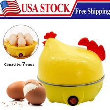 Rooster Electric Egg Cooker Boiler 7Eggs Steamer Rapid Boiled Automatic Shut Off