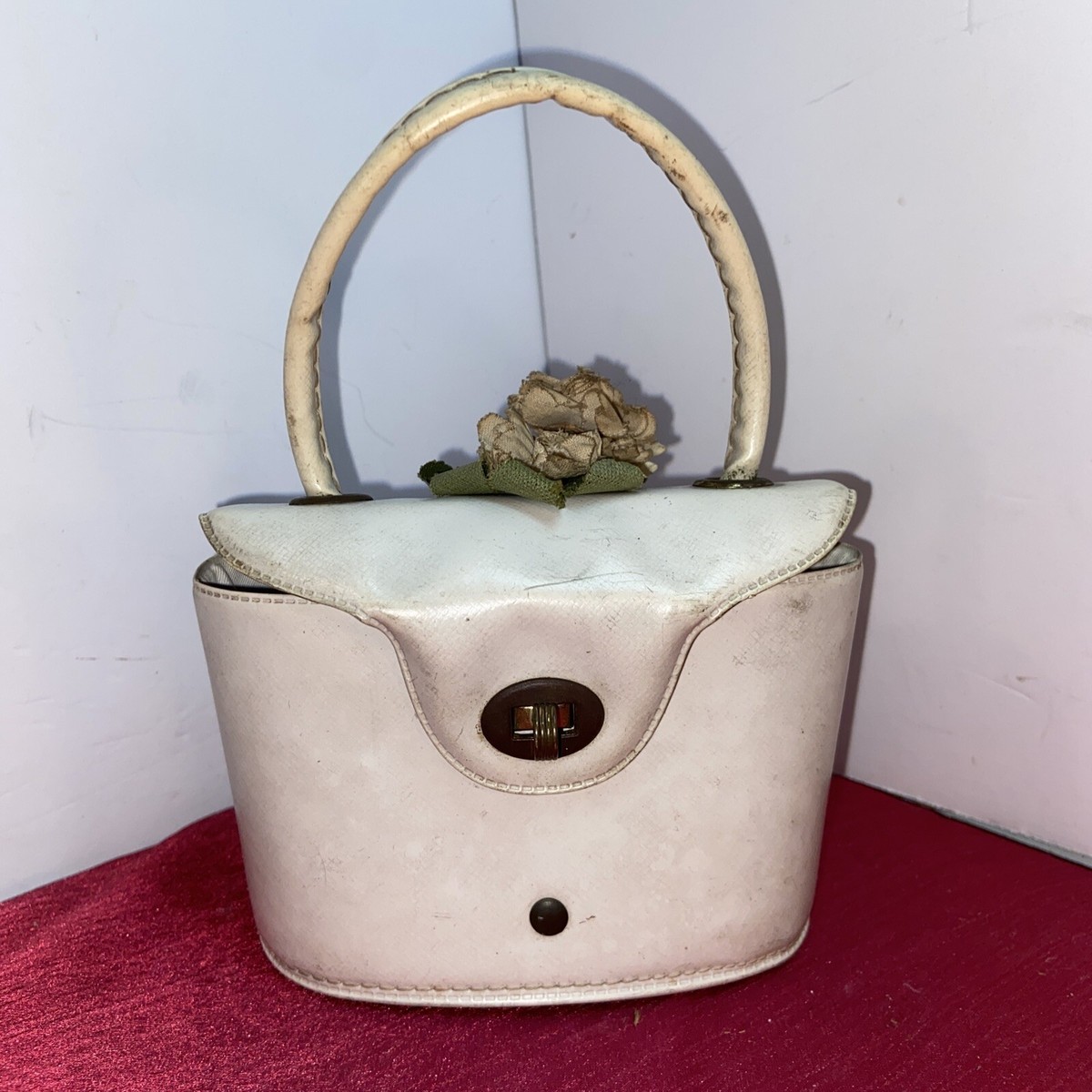 Vtg 1950-60's Child's Girls EASTER White Plastic Flowers On Top