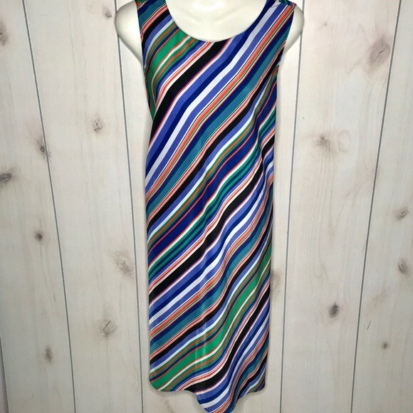 Halogen Diagonal Bright Stripes  Shift Sleeveless… - image 1