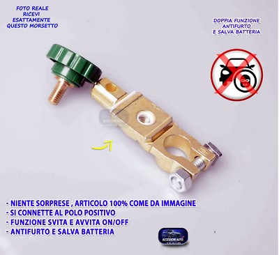 Morsetto Staccabatteria NEGATIVO Antifurto Semplice E Veloce Made In Italy - Foto 4
