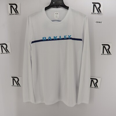 Mens Oakley Hydrolix Graphic White Long Sleeve Shirt Size XXL