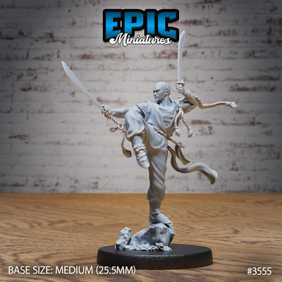 Shaolin Warrior Monk by Epic Miniatures | D&D | DnD | Truescale Print on Demand