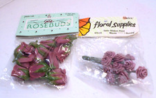 Silk Satin Light Purple Mauve Roses Flowers Floral Millinery Craft Set NEW