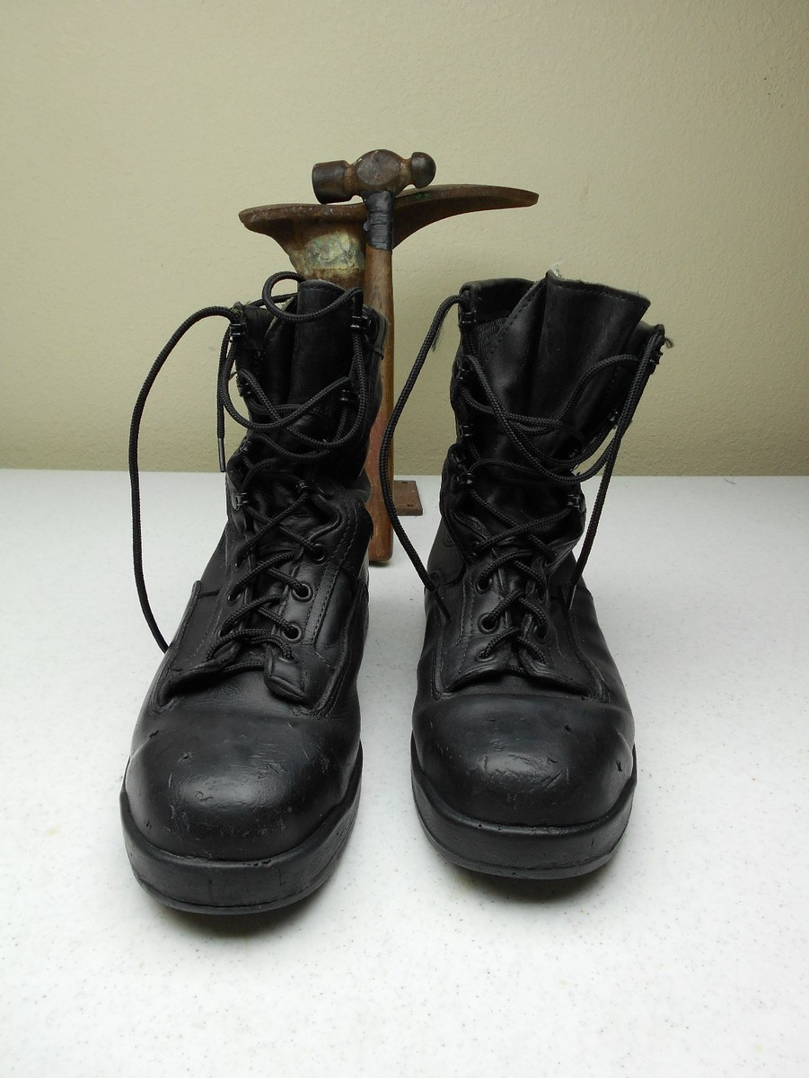 BLACK WELLCO MADE IN USA NAVY STYLE STEEL TOE SAFETY FLIGHT DECK