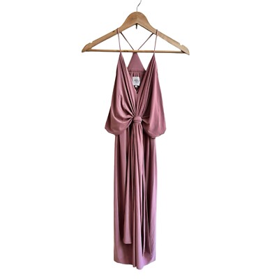 pink domino dresses MISA Pink Domino Dress Draped Front Knee Length Women Size XS Party  Cocktail NEW