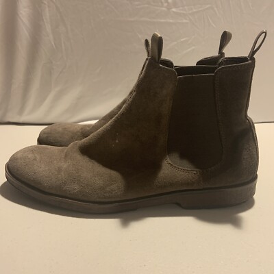 Clarks Brown Suede Zipper Ankle Boots, Men\'s 10M Clarks Emmet Easy Cola Suede Chelsea Boots | Belk main image 3