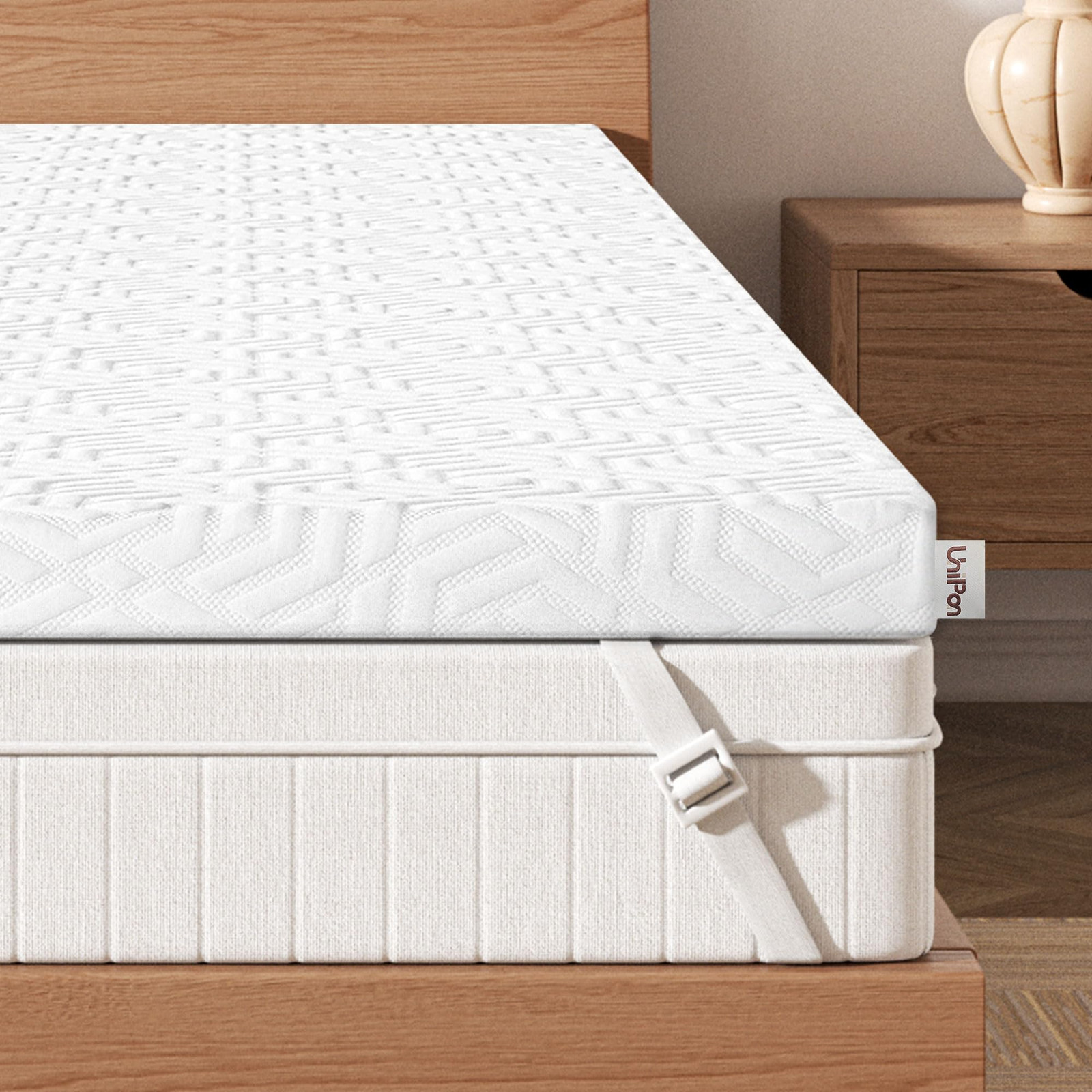 UniPon 4 Inch Memory Foam Mattress Topper Queen, Medium Firm Gel Foam Mattres...