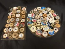 Vintage Wooden & Plastic Sewing Thread Spools Lot in Original Cases USA