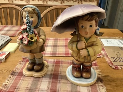Hummels  Rare large Pair  13-14  Hummels  Beautiful Blossems, Umbrella Joy