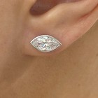 2ct Marquise Stud Earrings White Gold 14K Labcreated Diamond F/VS — photo 1