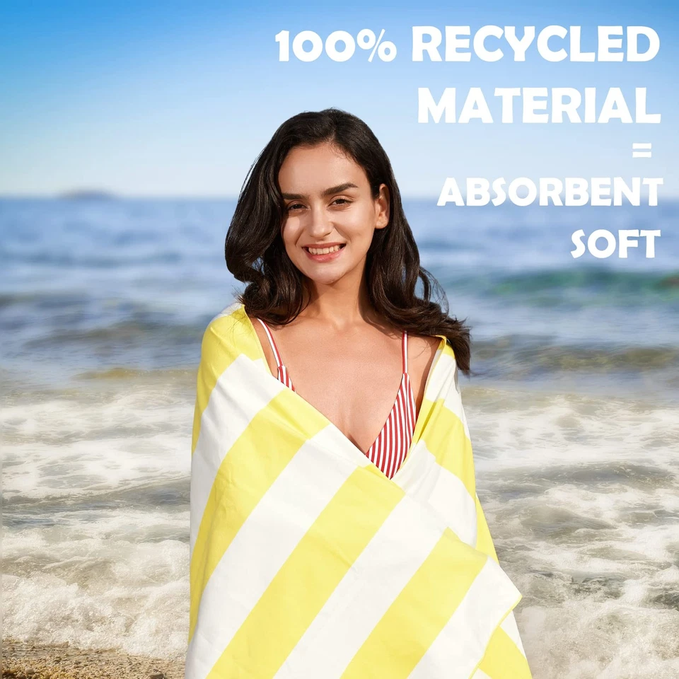 Toalha de praia de microfibra secagem rápida sem areia para adultos e crianças - Comp... - Imagem 4 de 4