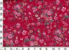 Red White Roses w/ Flowers on Red Quilting Sewing Fabric by the Yard 920