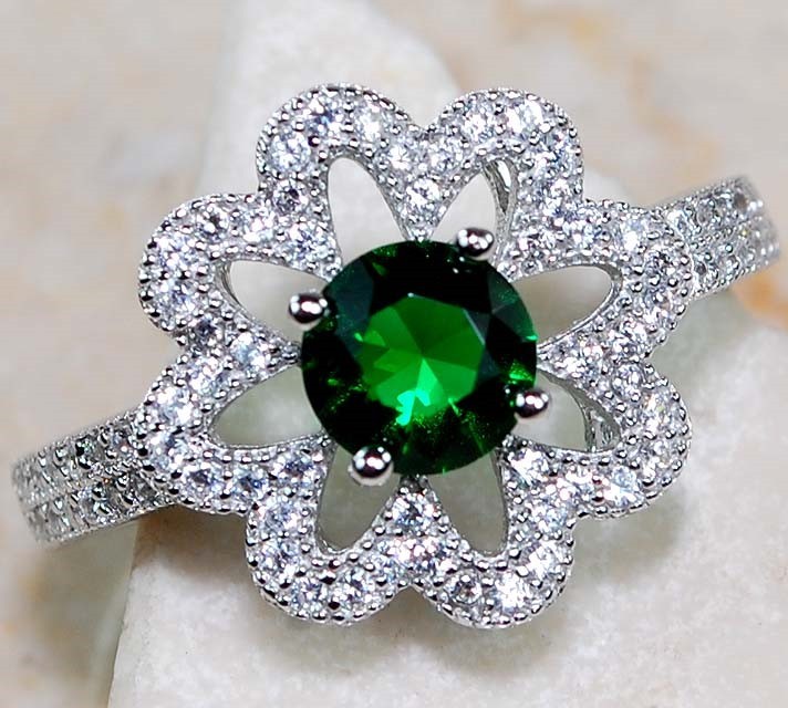 2CT Heat Treated Green Tourmaline 925 Sterling Silver Ring Jewelry Sz 7 MM1-5