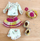 5 Vintage Hand Made Crochet Doll Outfits 7-8" Dolls 3 Skaters Cowboy Estate Lot — photo 2