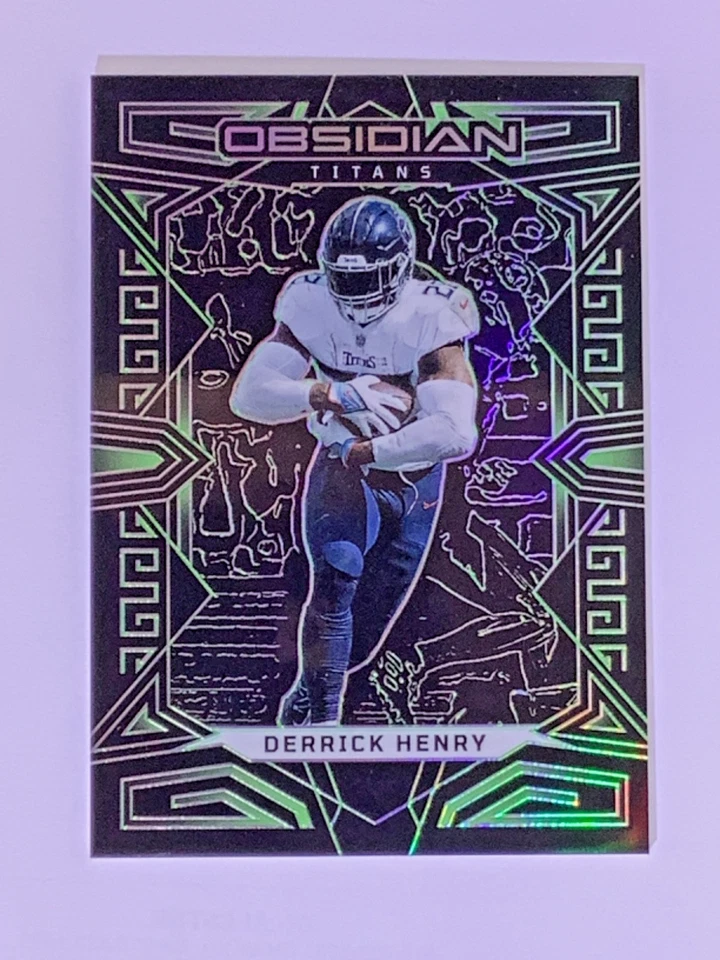2023 Panini Obsidian Derrick Henry FOTL Green Electric Etch Platinum SSP 01/25 - Image 3 of 4