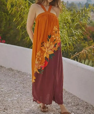 NWT FARM Rio Anthropologie Halter Maxi Cover-Up Dress, Size S $175