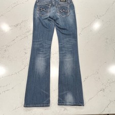 Miss Me Bootcut Jeans Womens 30 x34" Blue Embroidered Bling Western
