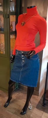 Gerader Jeansrock - Französische Marke 1083 - 291H - Indigo Ocean - Größe 34