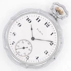 Elgin Grade 303 Model 3 12-Size 7-Jewel Silvertone Antique Pocket Watch