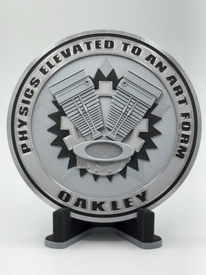 Custom 3D Printed Oakley Style Large Display Coin with Easel. CHOOSE STYLE!