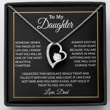 To My Daughter Necklace, Gift For Daughter From Dad, Daughter Father Necklace
