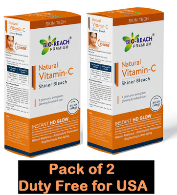 Combo of 2 Vitamin C Shiner Bleach by Bio reach for remove dullness and tan 42 g