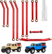 Hobbypark High Clearance Links Set Steering Rod Tie Upgrades for Axial Red 